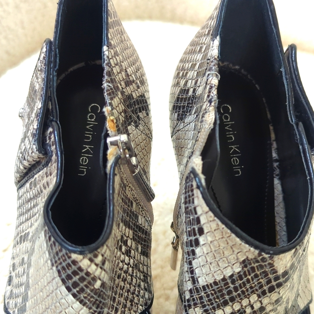 Calvin Klein Lenora Classic Python Print Open Toe… - image 7